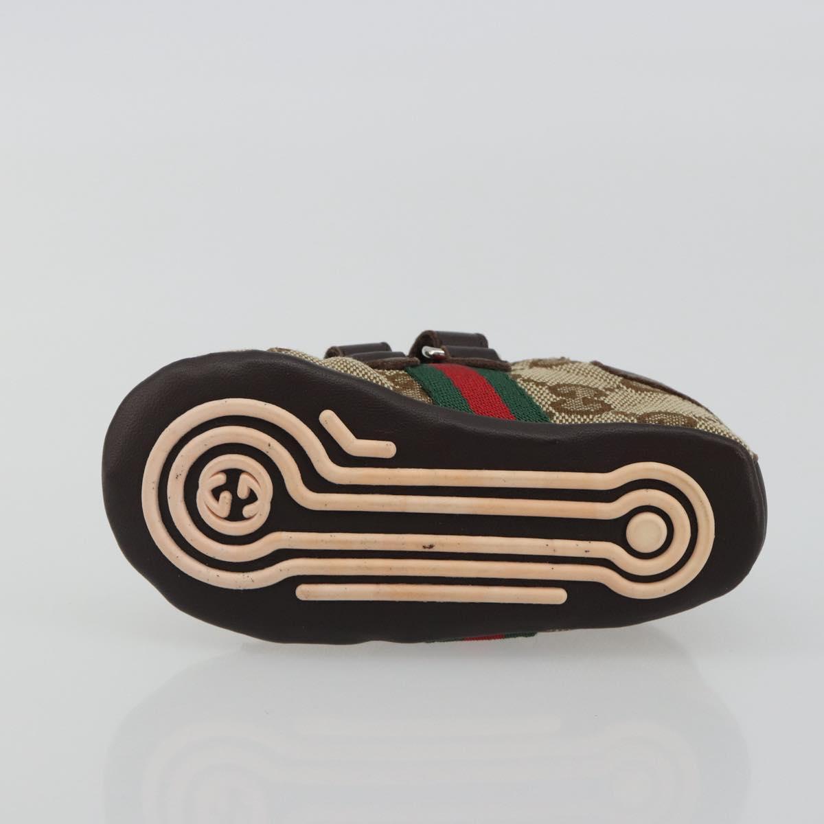 GUCCI GG Canvas Sherry Line Baby Shoes Beige Auth 188291A