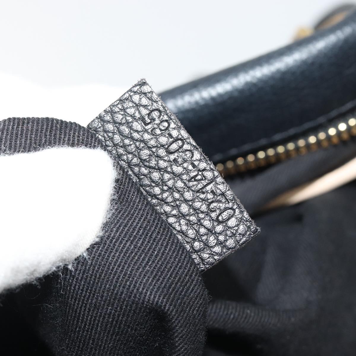 Chloe Paraty Hand Bag Leather Black Gold Auth 188295