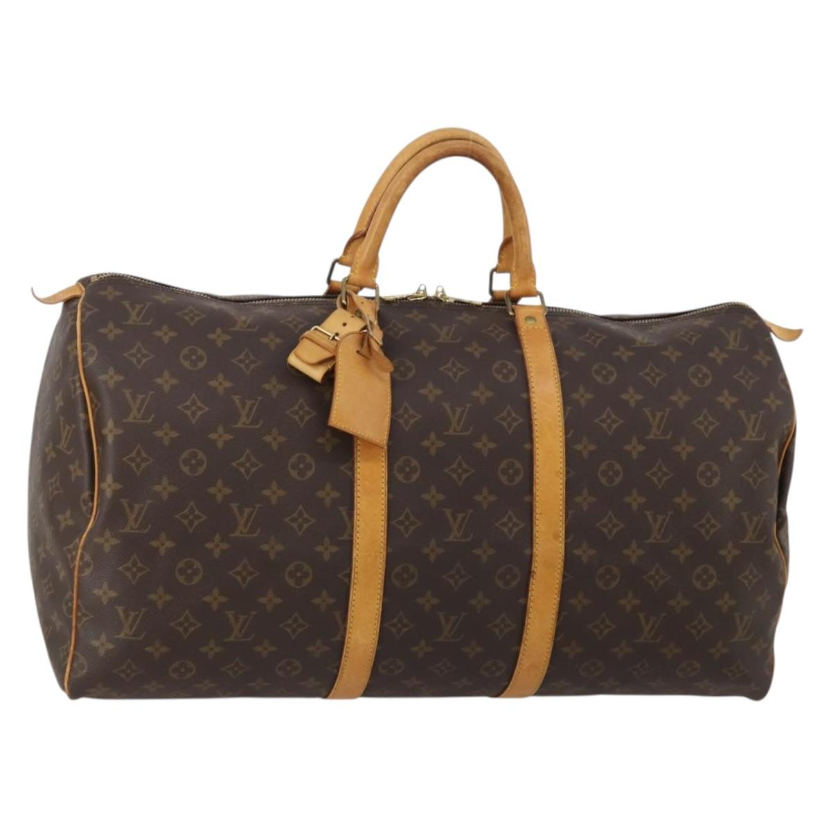 LOUIS VUITTON Monogram Keepall 55 Boston Bag M41424 LV Auth 188296