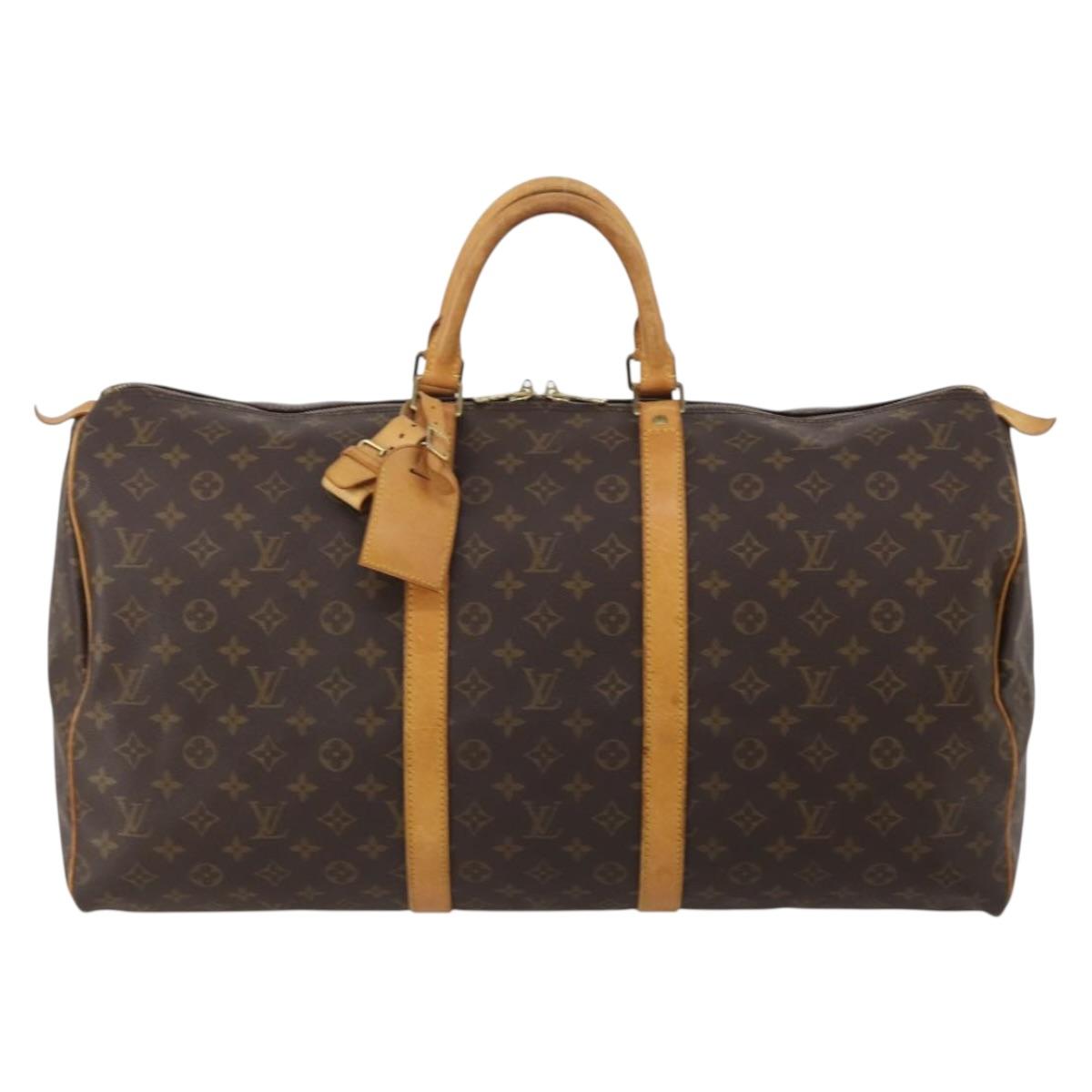 LOUIS VUITTON Monogram Keepall 55 Boston Bag M41424 LV Auth 188296