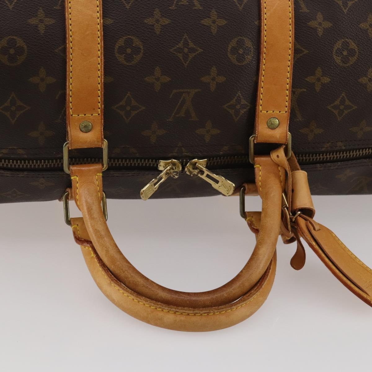 LOUIS VUITTON Monogram Keepall 55 Boston Bag M41424 LV Auth 188296