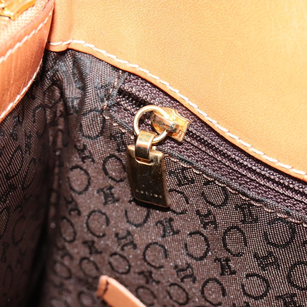 CELINE Macadam Canvas Tote Bag PVC Leather Brown Gold Auth 188302A