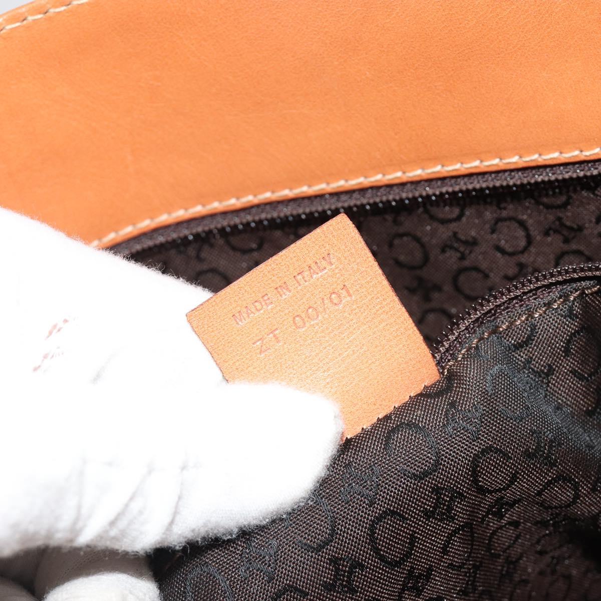 CELINE Macadam Canvas Tote Bag PVC Leather Brown Gold Auth 188302A