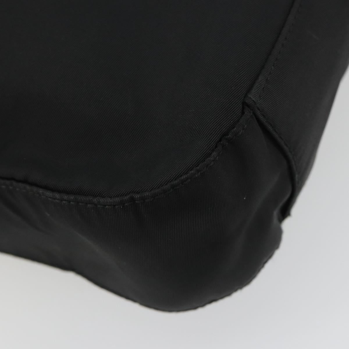 PRADA Hand Bag Nylon Black Silver Auth 188308A