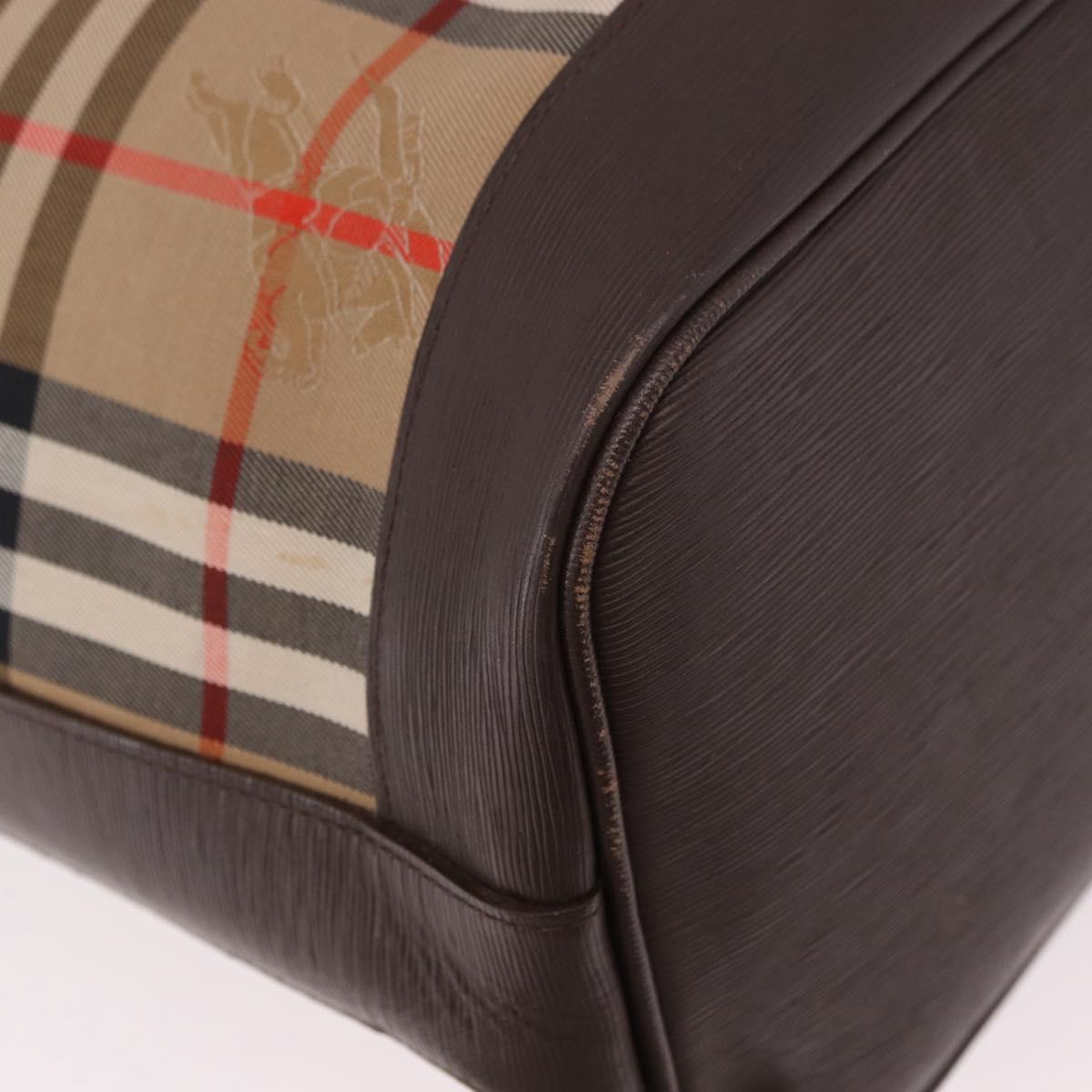 Burberrys Nova Check Shoulder Bag Canvas Beige Gold Auth 188310