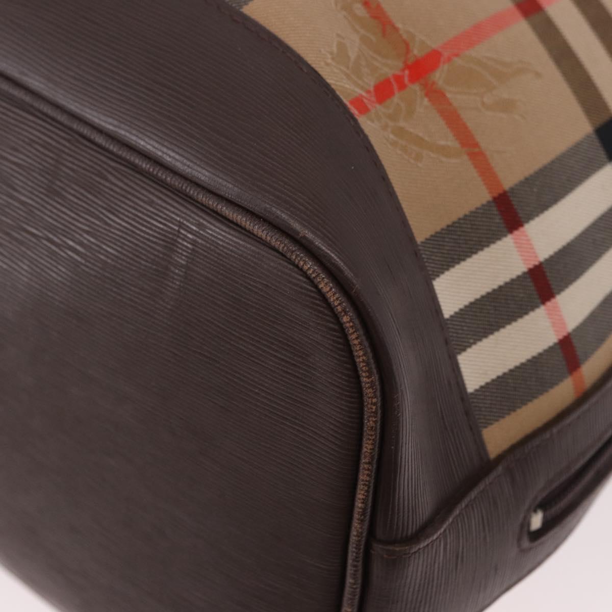 Burberrys Nova Check Shoulder Bag Canvas Beige Gold Auth 188310