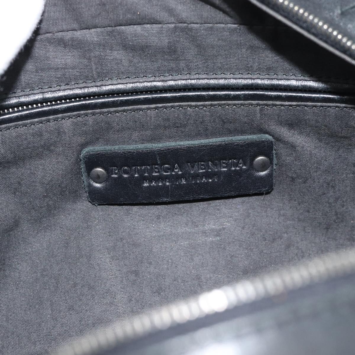BOTTEGA VENETA INTRECCIATO Clutch Bag Leather Black Auth 188323A