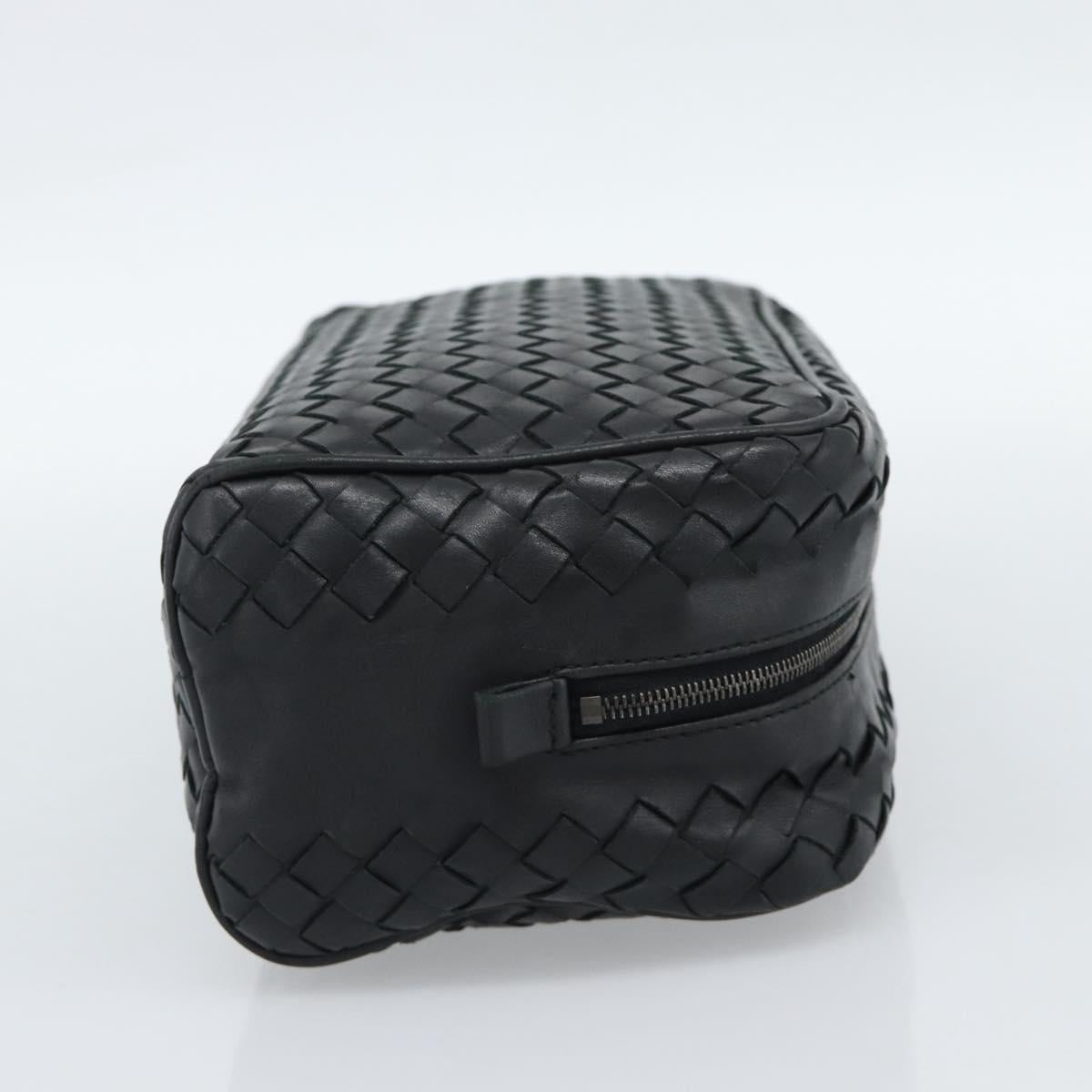 BOTTEGA VENETA INTRECCIATO Clutch Bag Leather Black Auth 188323A