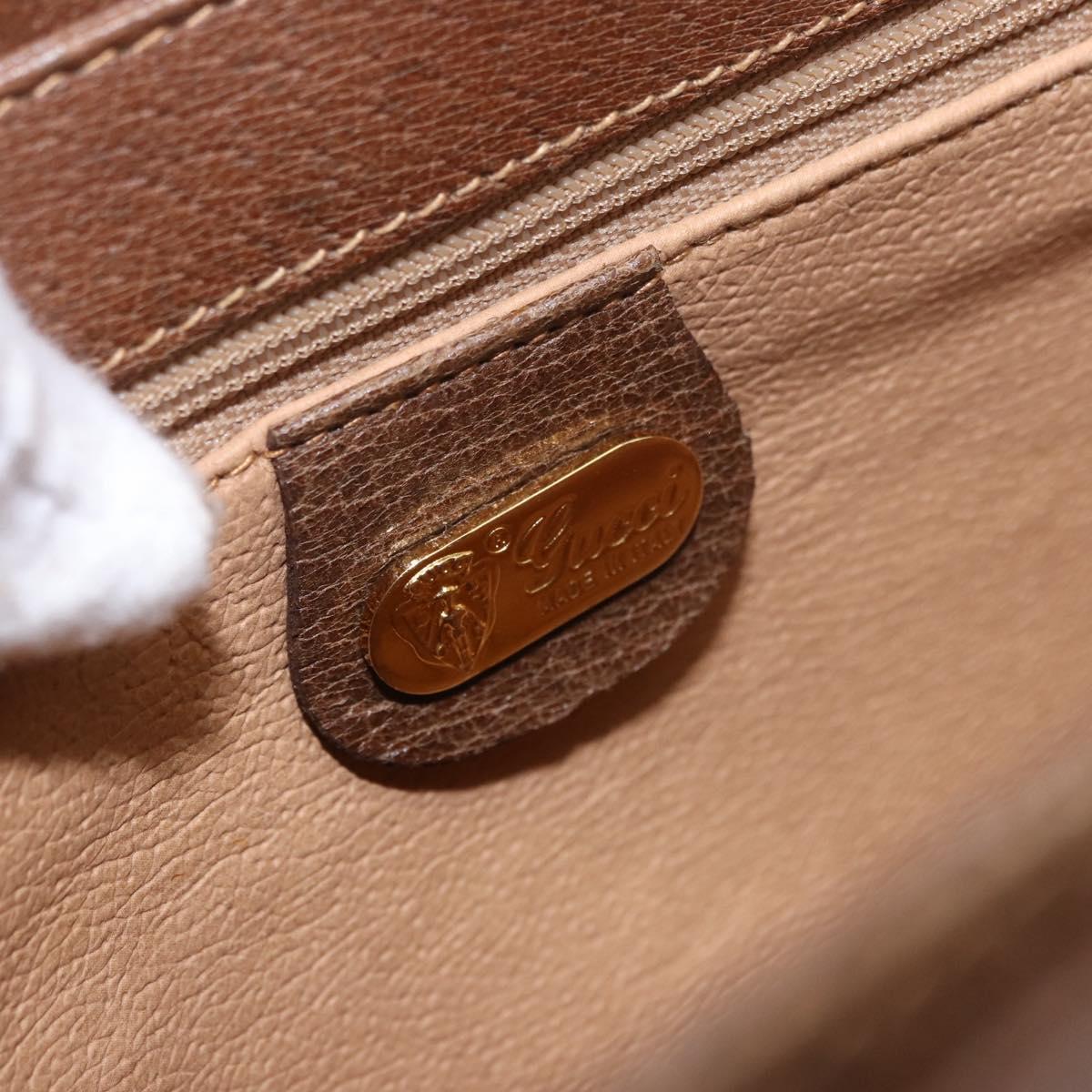 GUCCI GG Supreme Shoulder Bag PVC Beige Gold Auth 188325