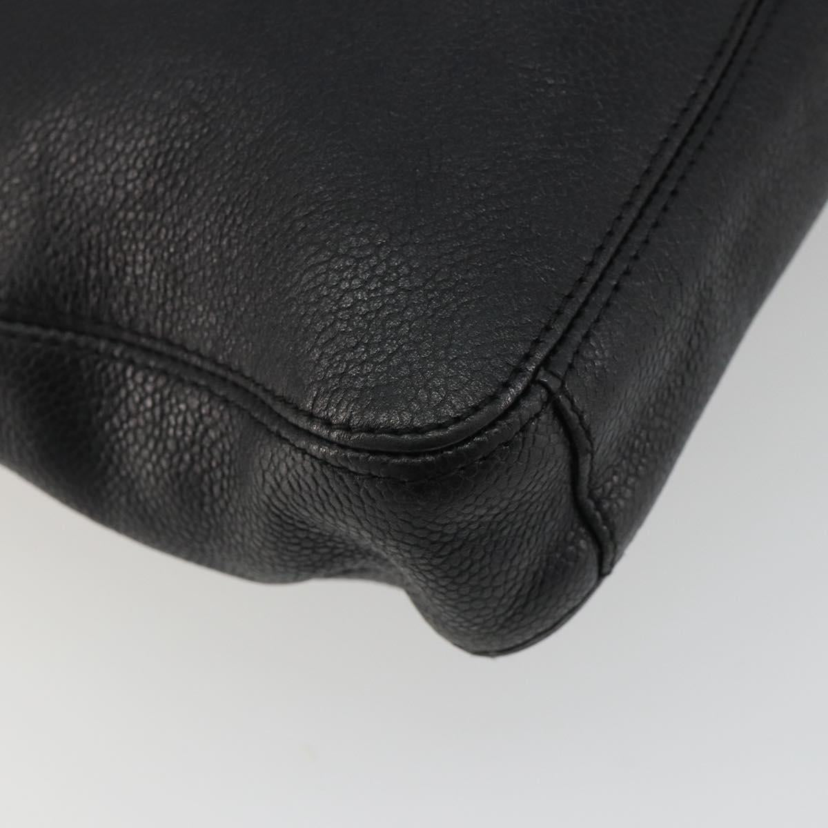 CHANEL Tote Bag Caviar Skin Black Gold CC Auth 188330A