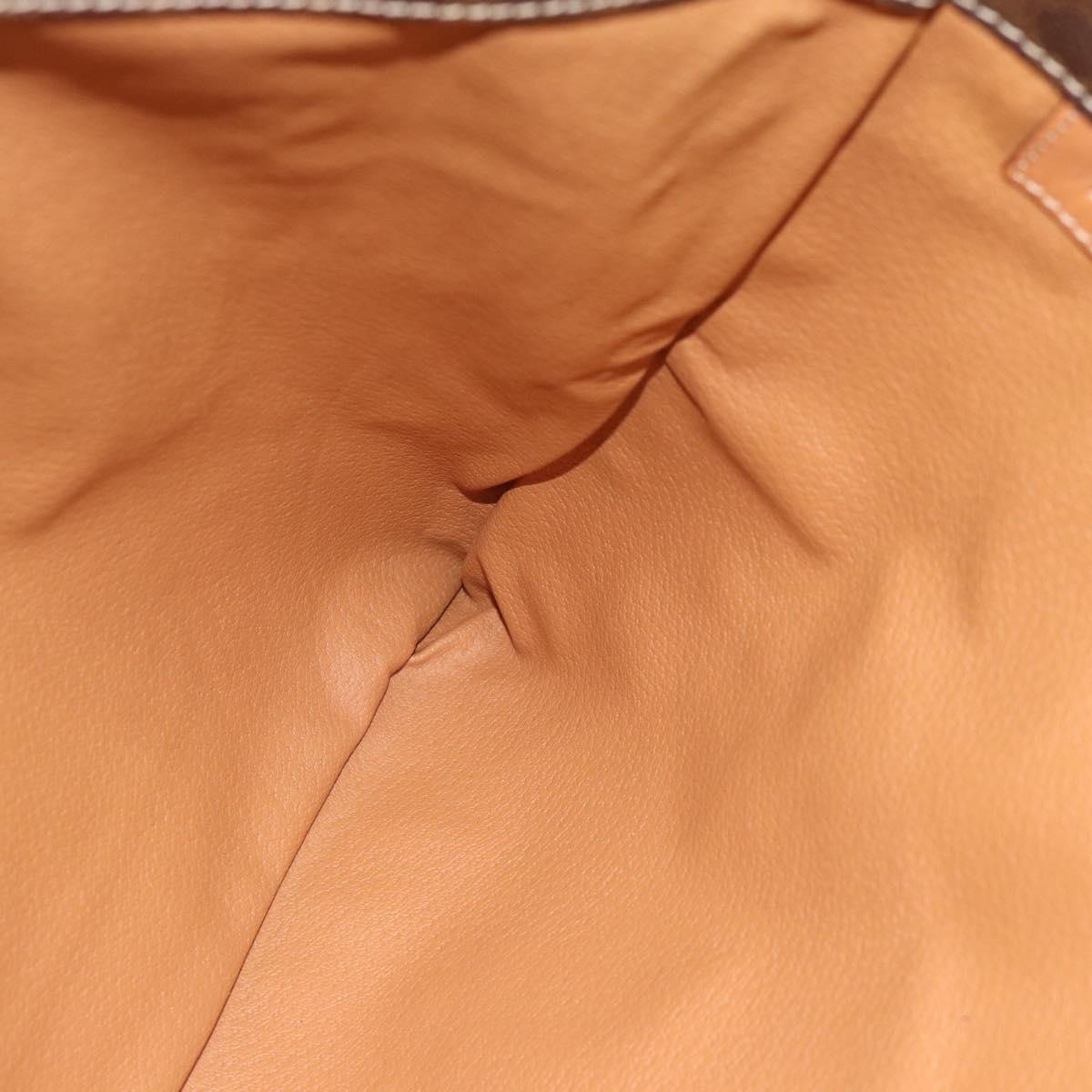 CELINE Macadam Canvas Tote Bag PVC Leather Brown gold Auth 188332A