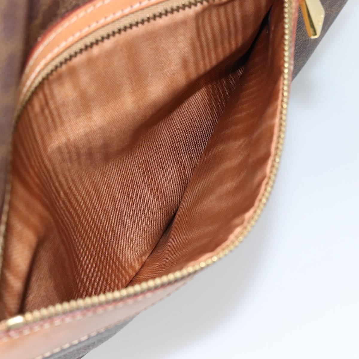 CELINE Macadam Canvas Tote Bag PVC Leather Brown gold Auth 188332A