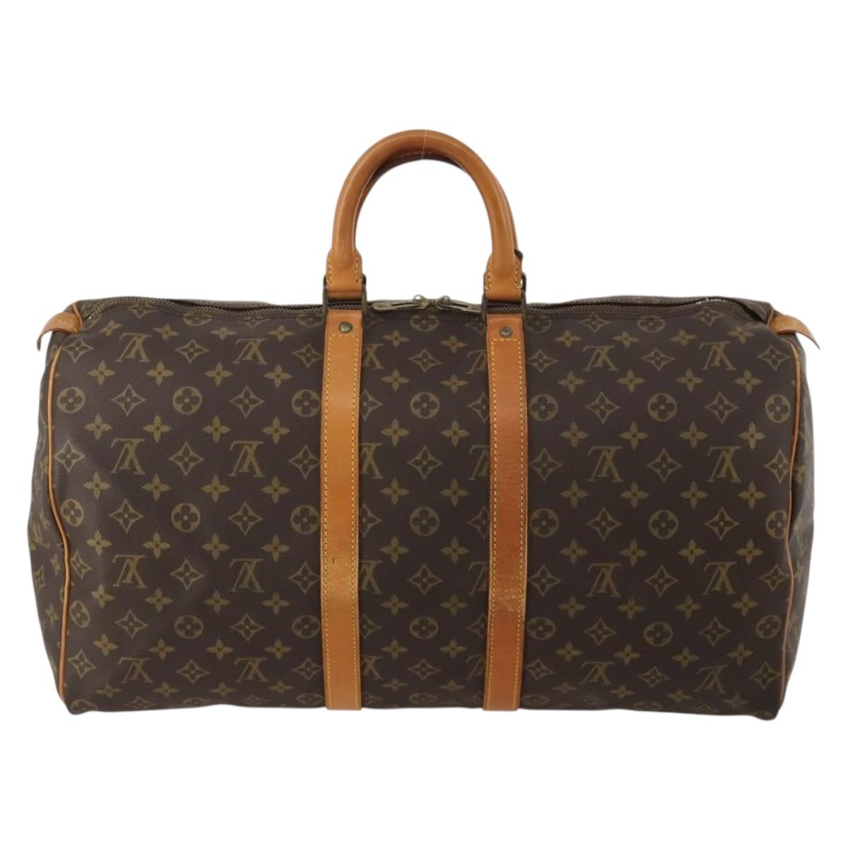LOUIS VUITTON Monogram Keepall 50 Boston Bag M41426 LV Auth 188334