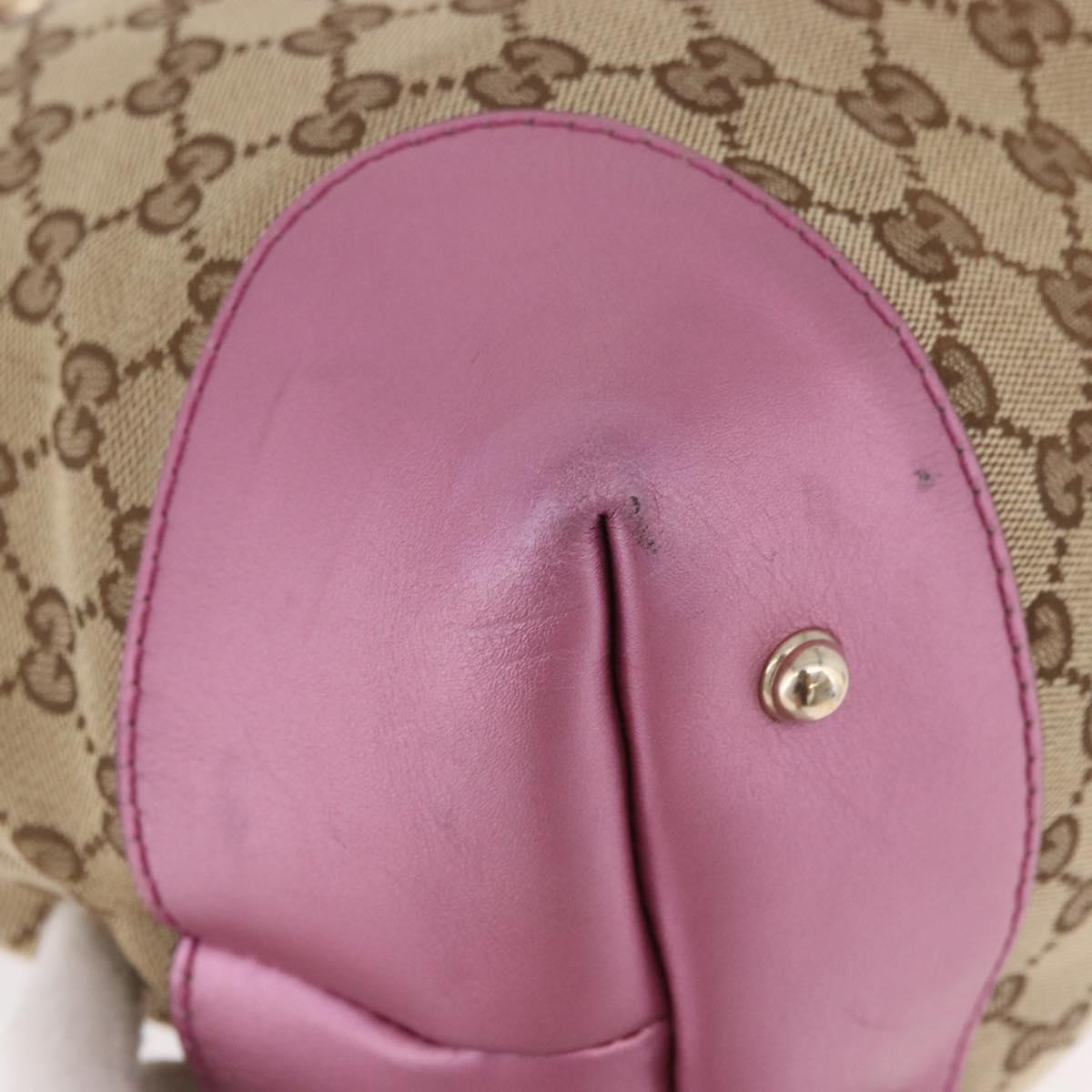 GUCCI GG Canvas Hand Bag Beige Gold 269956 Auth 188335
