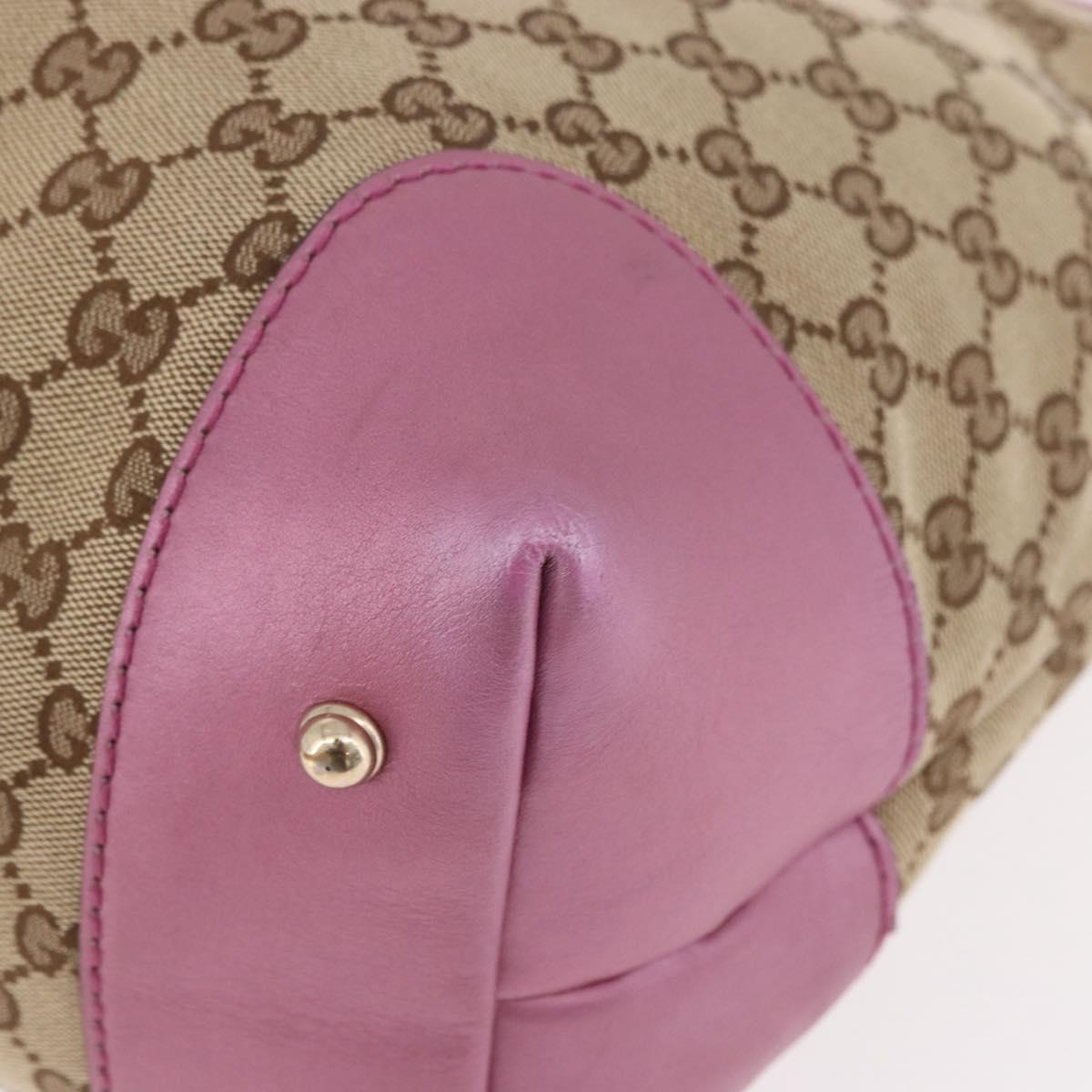 GUCCI GG Canvas Hand Bag Beige Gold 269956 Auth 188335