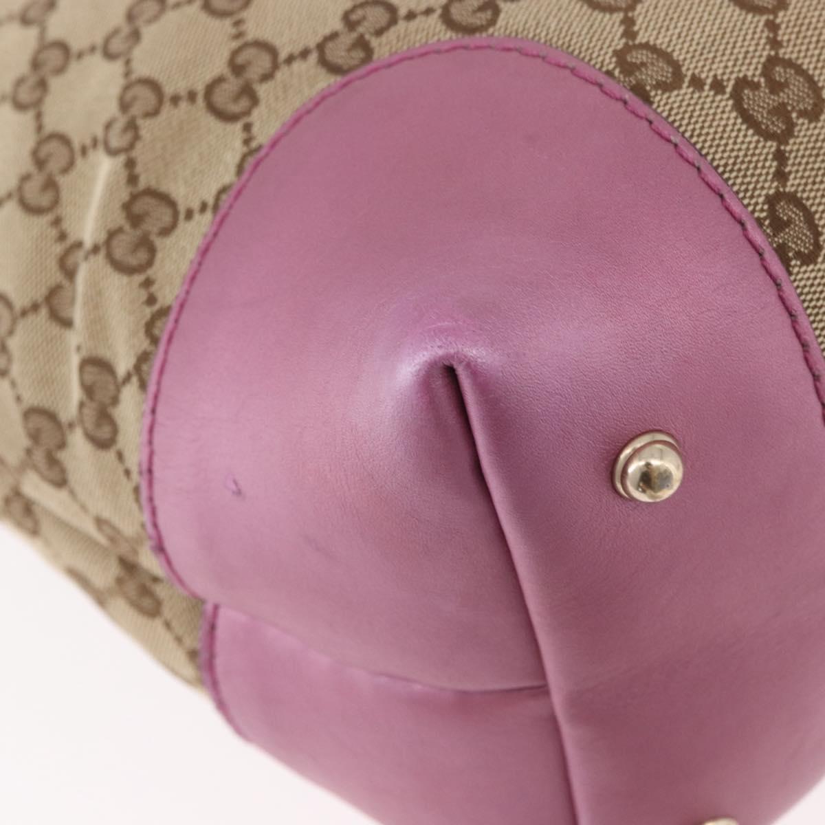 GUCCI GG Canvas Hand Bag Beige Gold 269956 Auth 188335