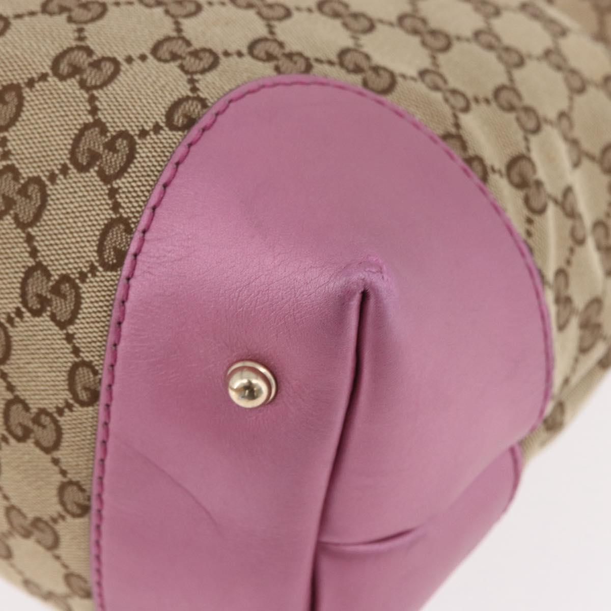 GUCCI GG Canvas Hand Bag Beige Gold 269956 Auth 188335