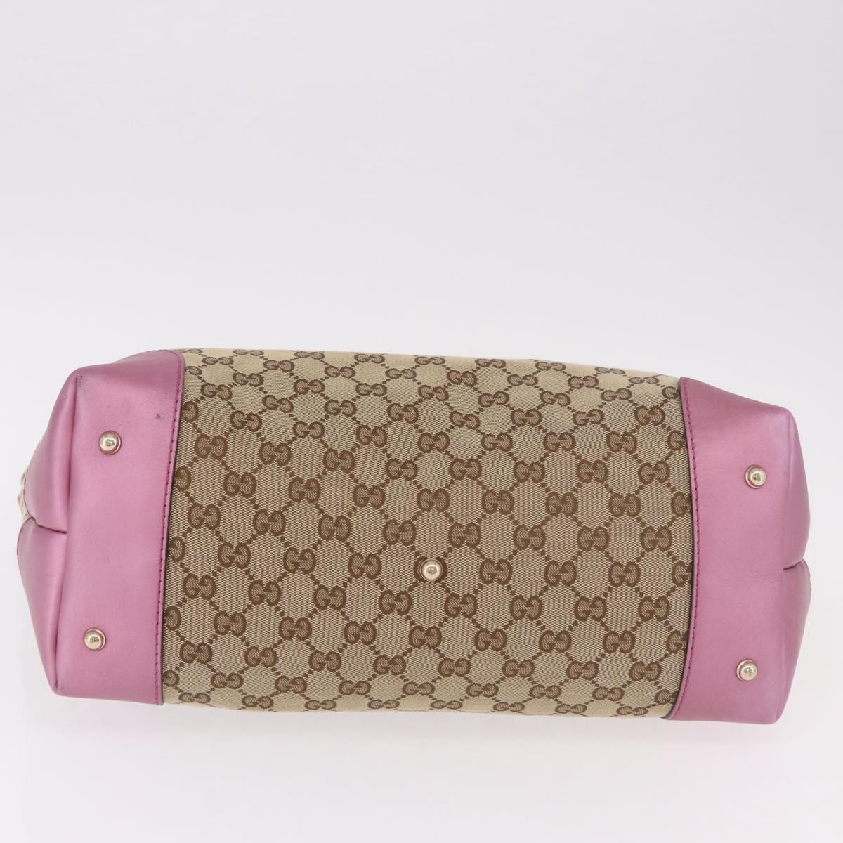 GUCCI GG Canvas Hand Bag Beige Gold 269956 Auth 188335