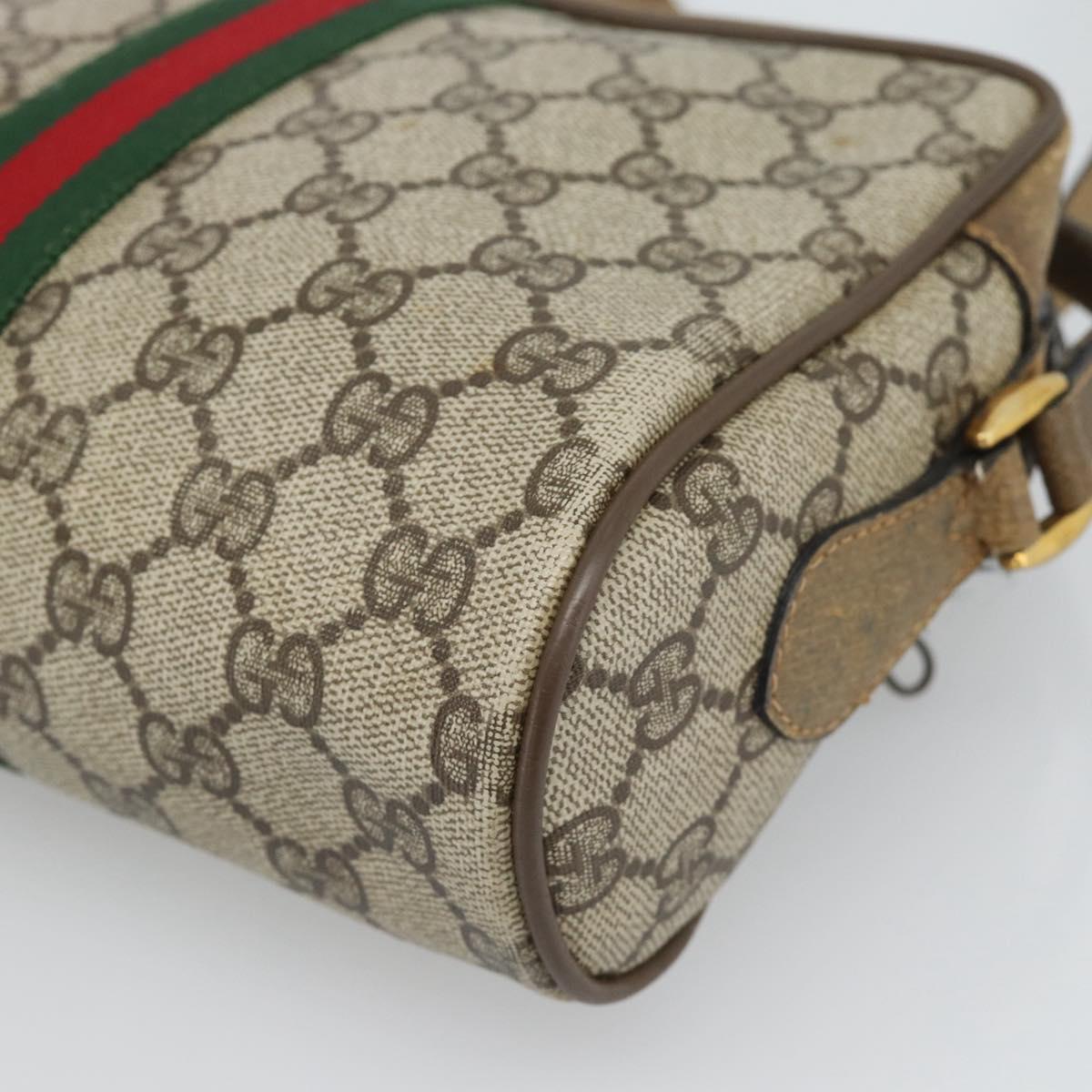 GUCCI GG Supreme Shoulder Bag PVC Beige Auth 188336