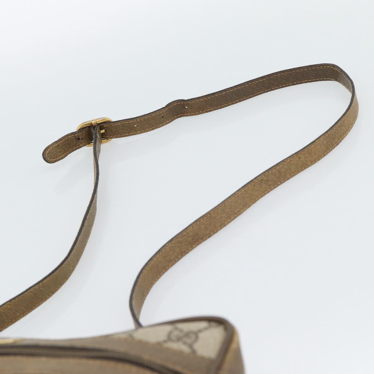 GUCCI GG Supreme Shoulder Bag PVC Beige Auth 188336