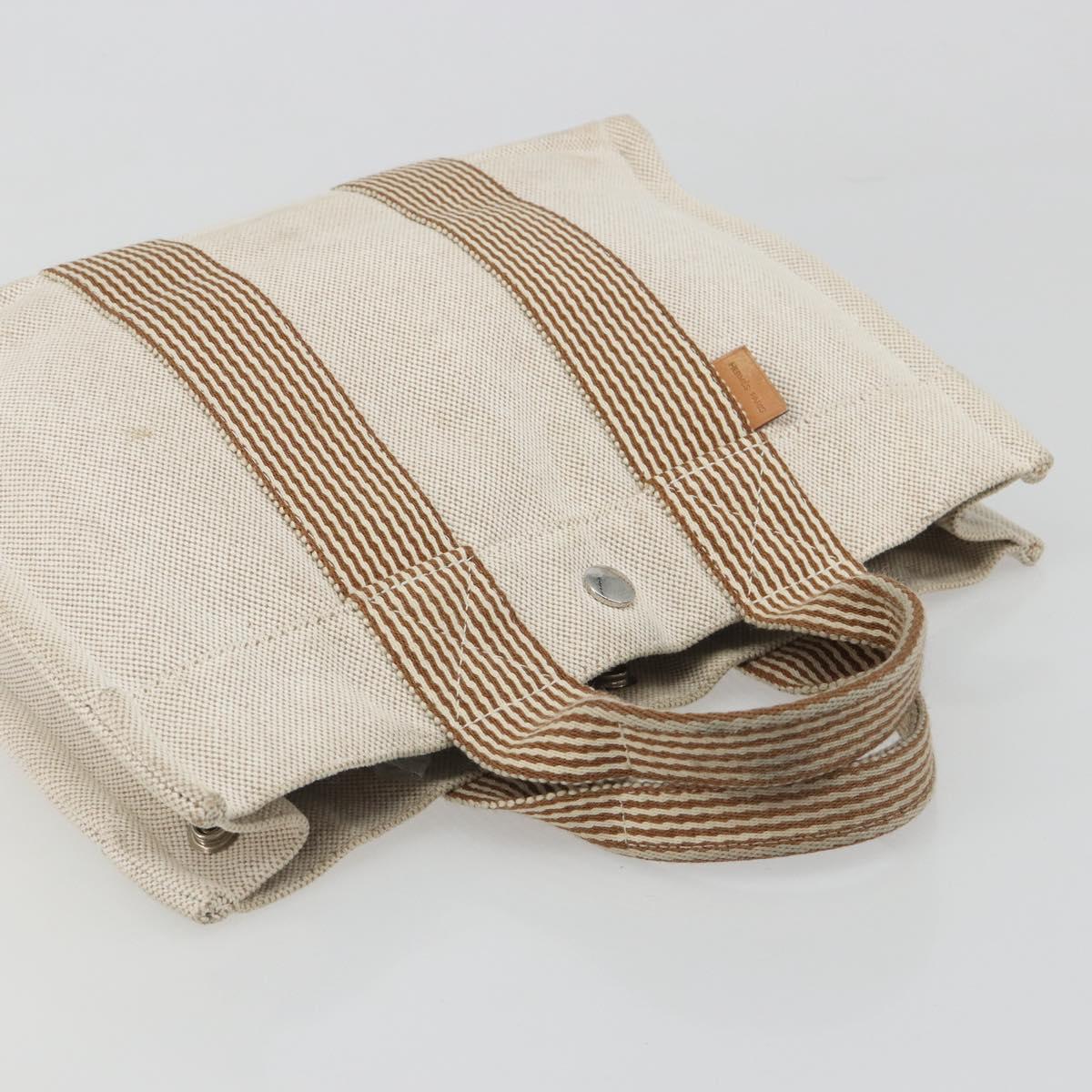 HERMES New Fourre Tout PM Hand Bag Canvas Gray Auth 188338