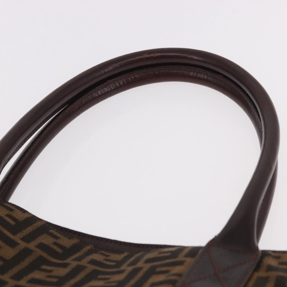 FENDI Zucca Canvas Tote Bag Black Brown Auth 188339A