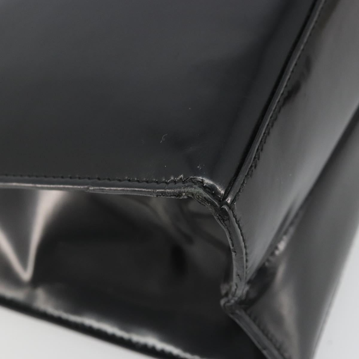 GUCCI Shoulder Bag Patent leather Black Silver 001 1013 3037 Auth 188345