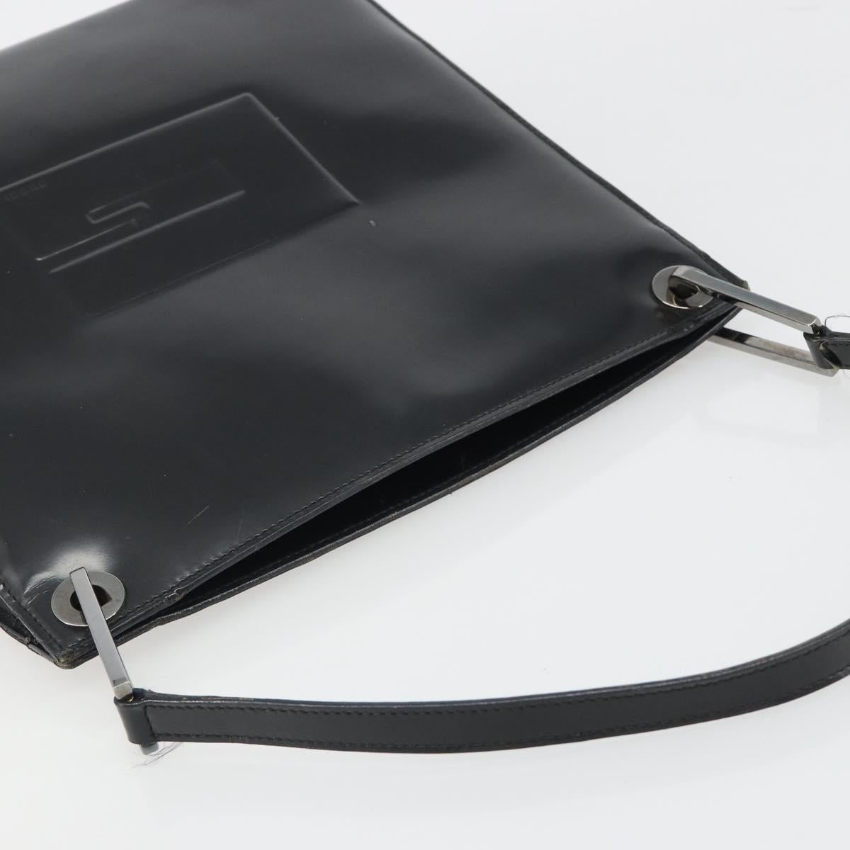 GUCCI Shoulder Bag Patent leather Black Silver 001 1013 3037 Auth 188345