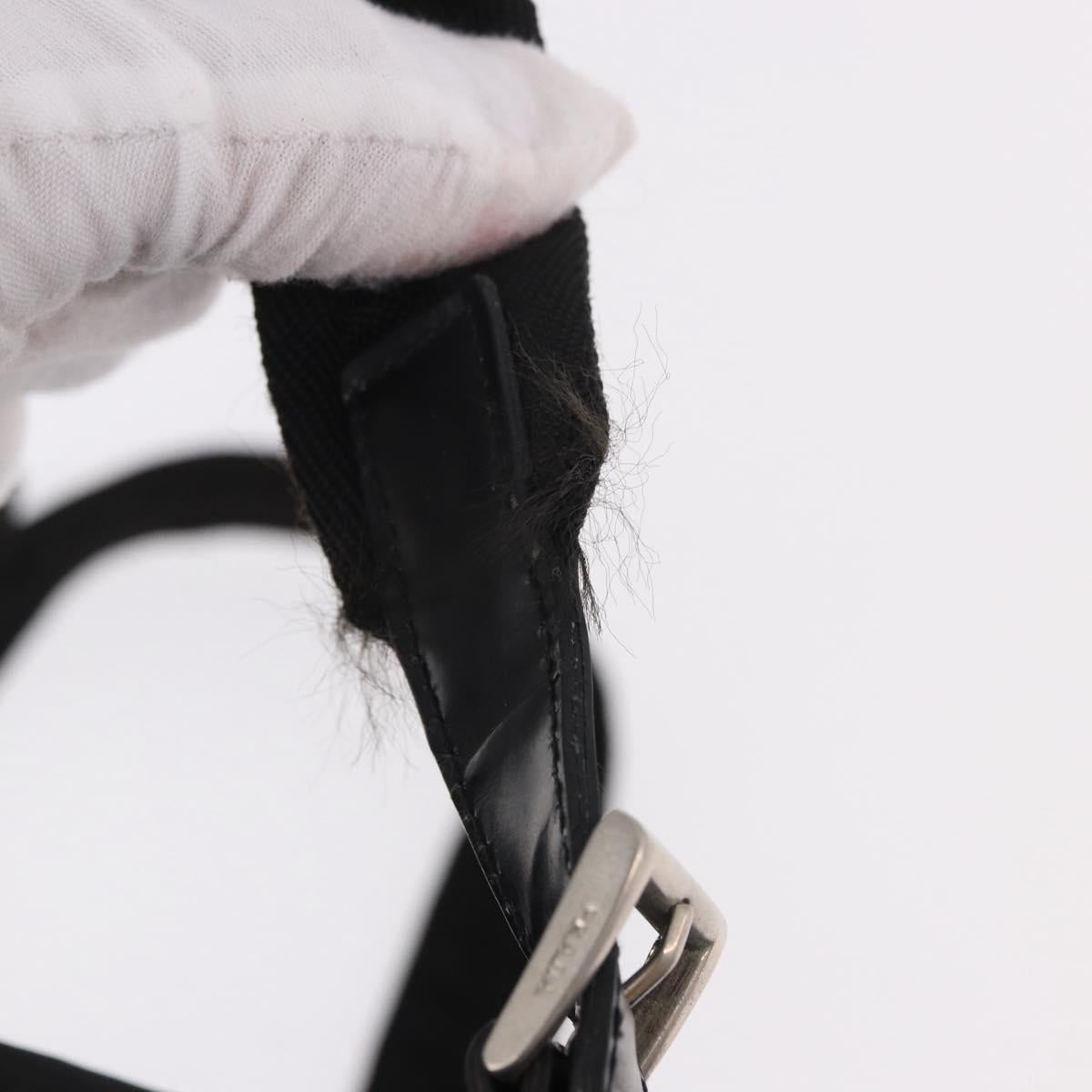 PRADA Backpack Nylon Black Silver Auth 188348