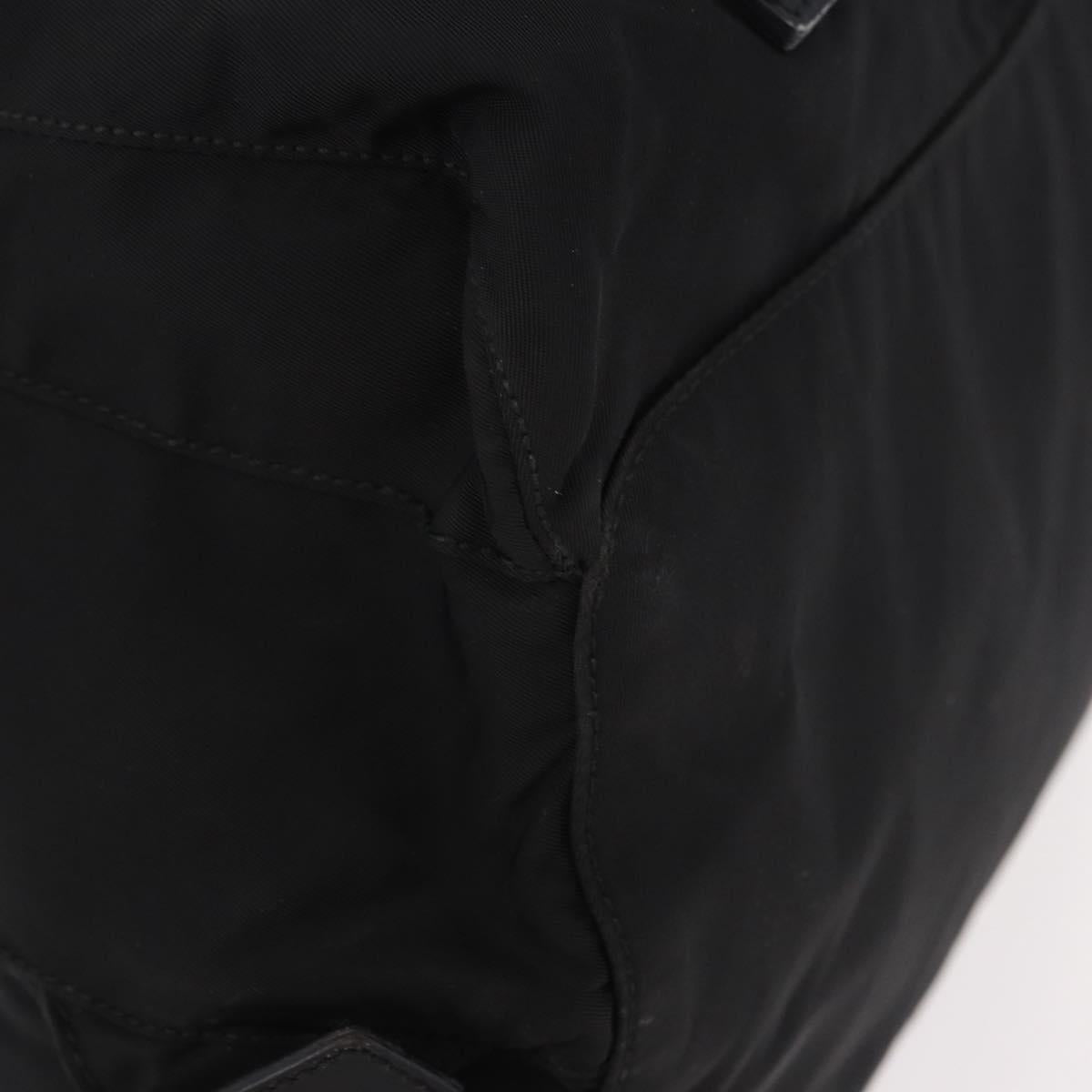 PRADA Backpack Nylon Black Silver Auth 188348