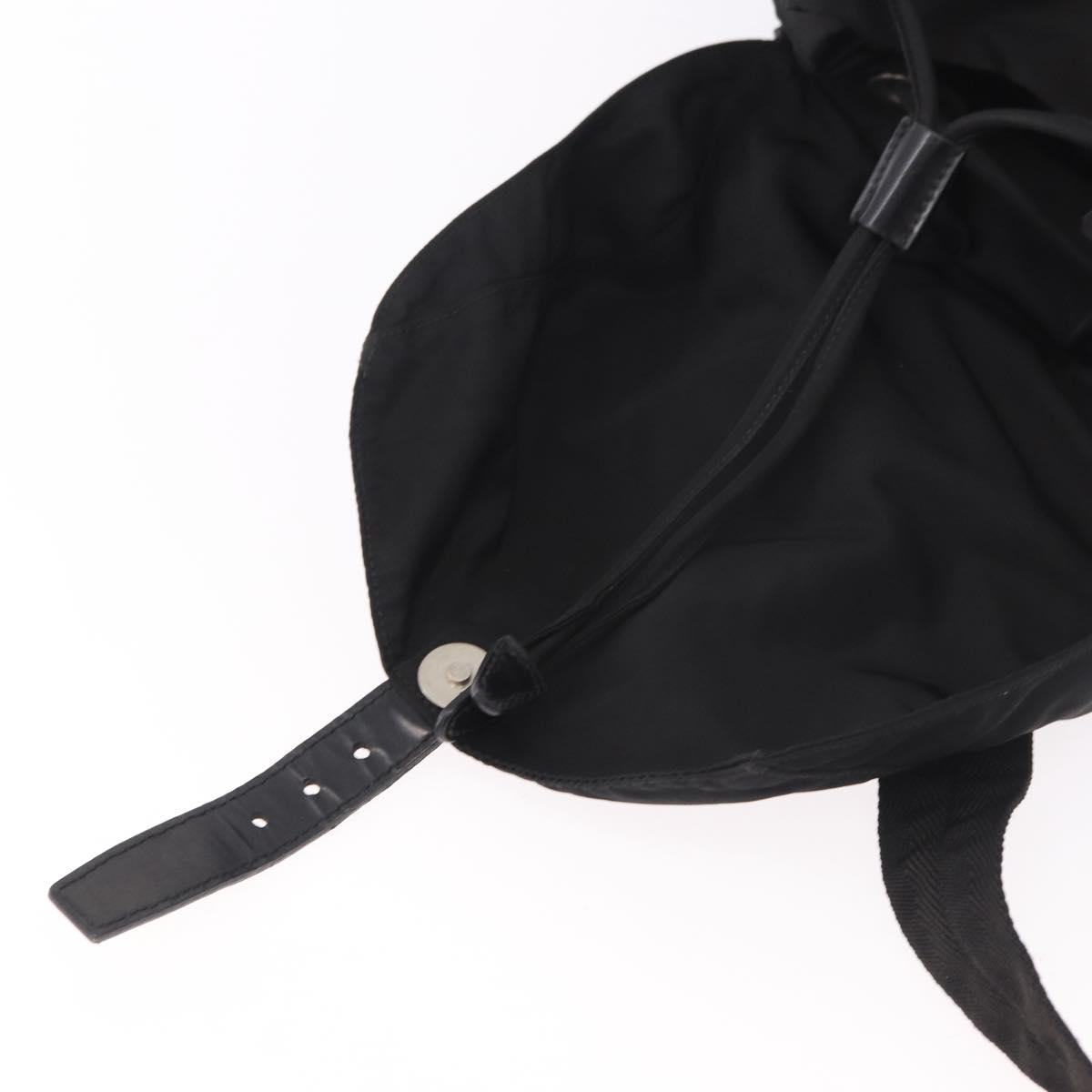 PRADA Backpack Nylon Black Silver Auth 188348