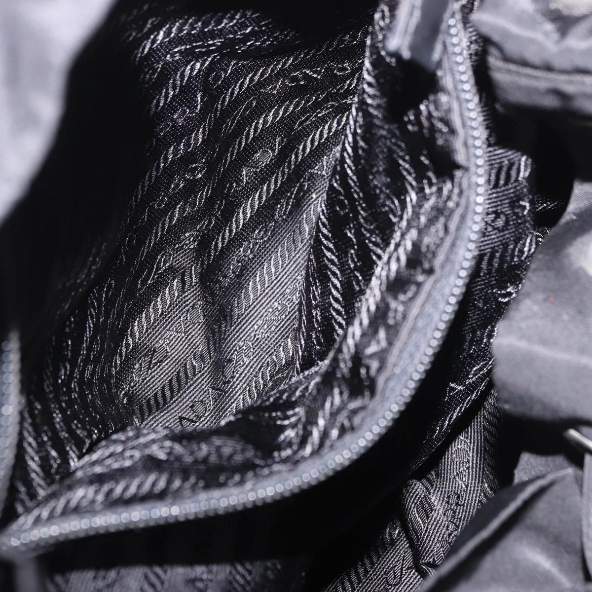 PRADA Backpack Nylon Black Silver Auth 188348