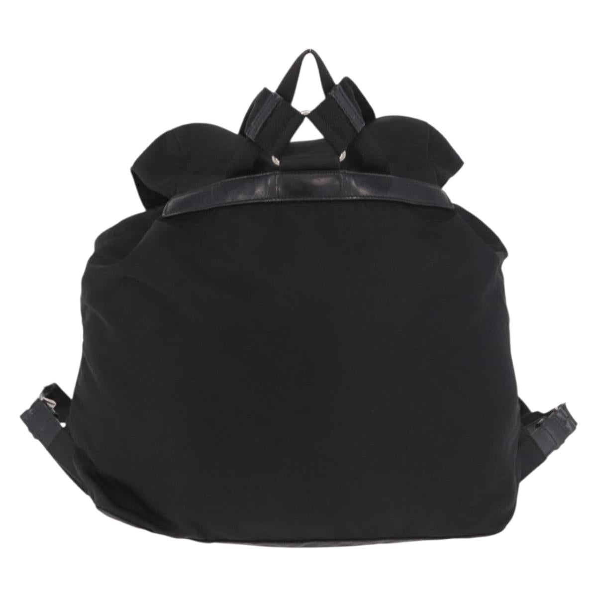 PRADA Backpack Nylon Black Silver Auth 188348