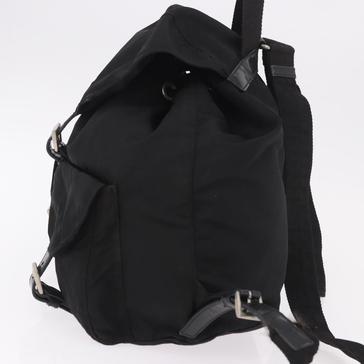 PRADA Backpack Nylon Black Silver Auth 188348