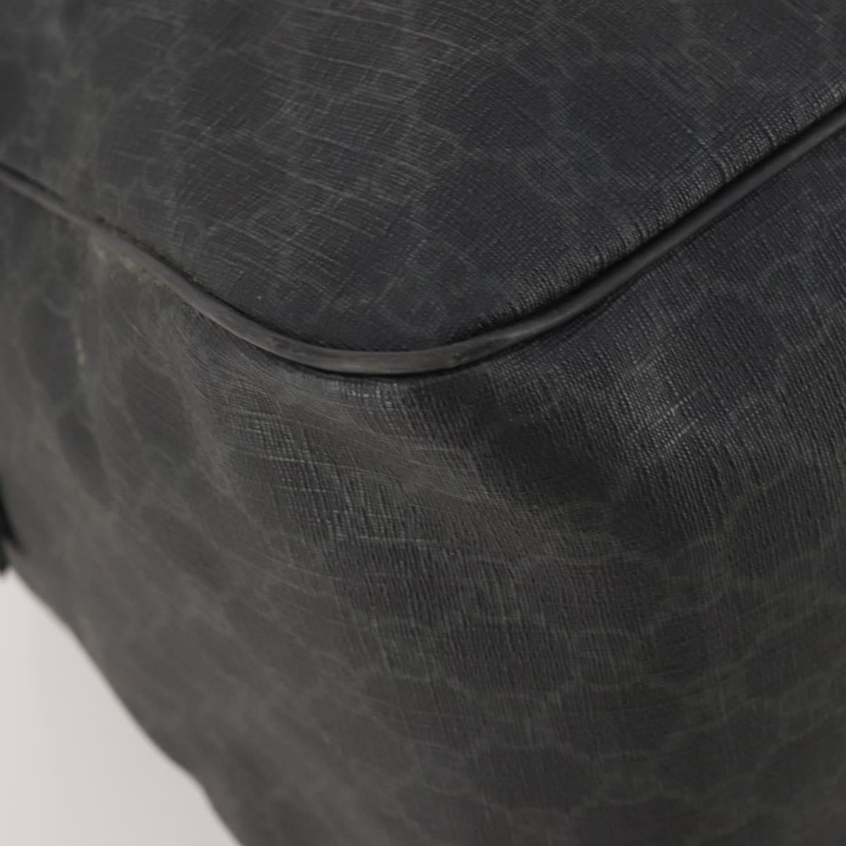 GUCCI GG Supreme Boston Bag PVC Black Silver Auth 188355A