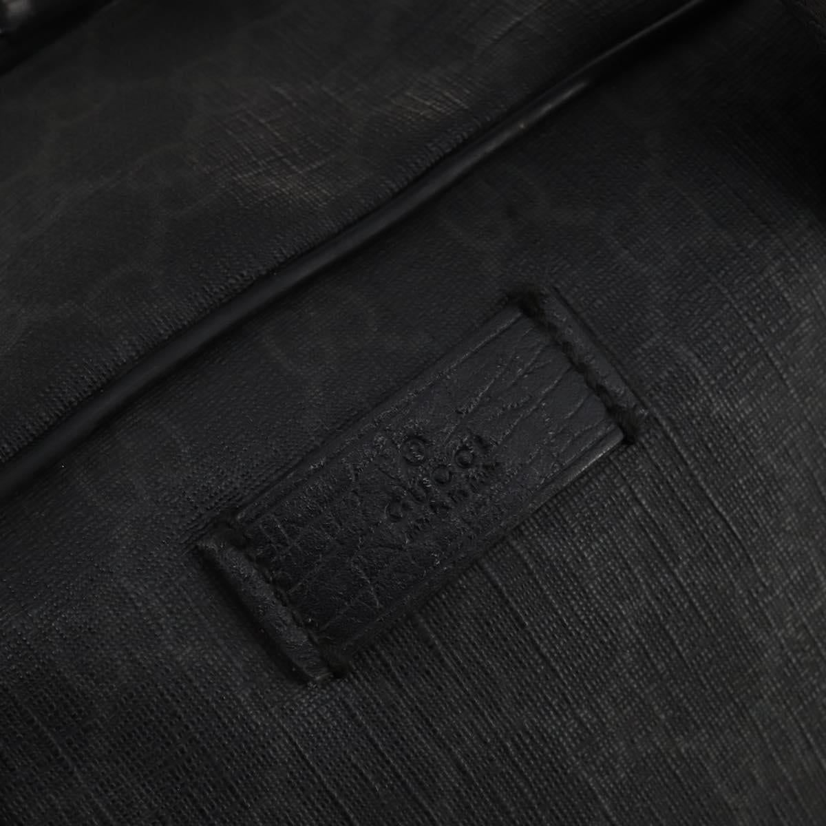 GUCCI GG Supreme Boston Bag PVC Black Silver Auth 188355A