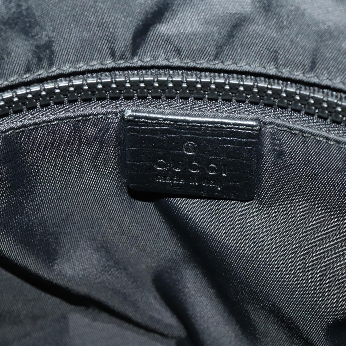 GUCCI GG Supreme Boston Bag PVC Black Silver Auth 188355A
