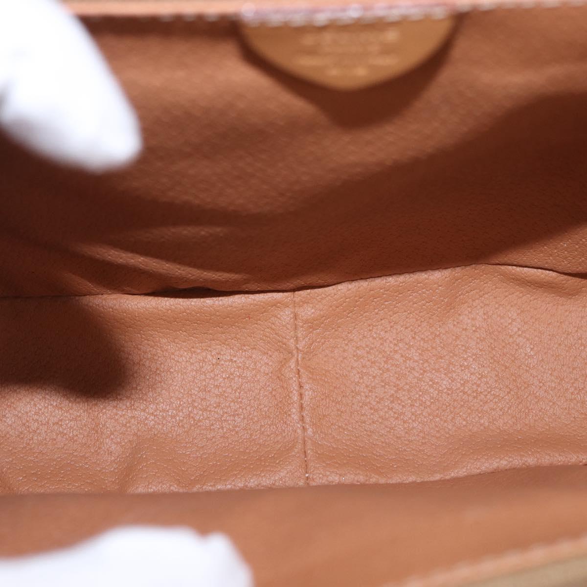 CELINE Macadam Canvas Hand Bag PVC Leather 2way Brown Gold Auth 188357V