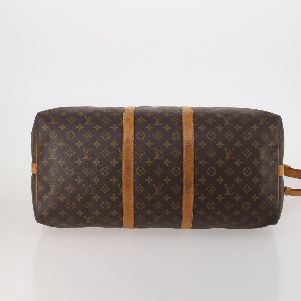 LOUIS VUITTON Monogram Keepall Bandouliere 55 Boston Bag M41414 LV Auth 188360