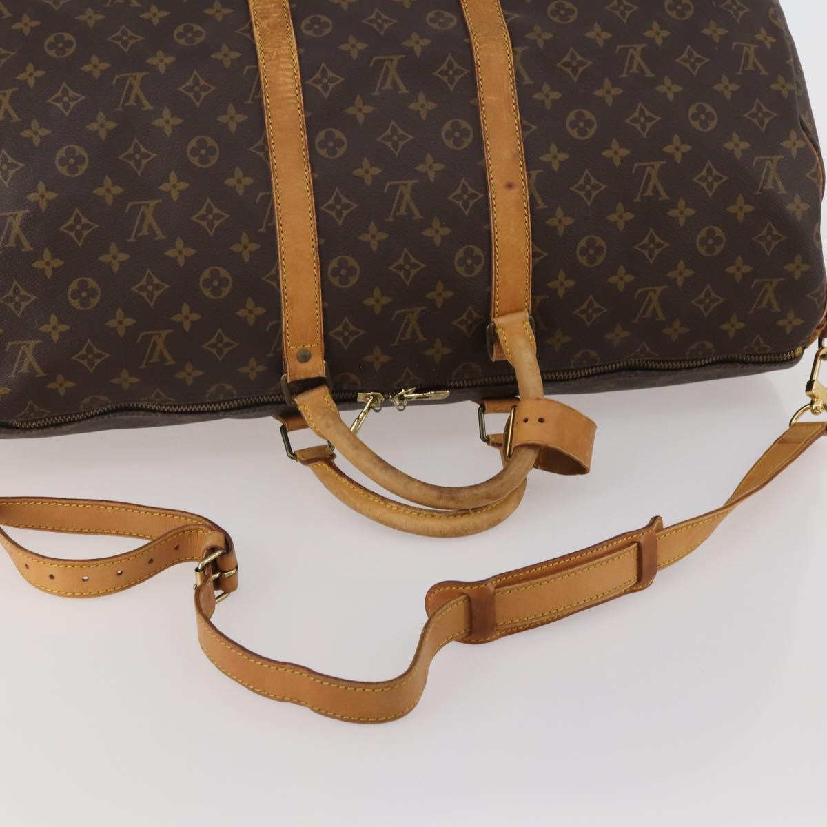LOUIS VUITTON Monogram Keepall Bandouliere 55 Boston Bag M41414 LV Auth 188360