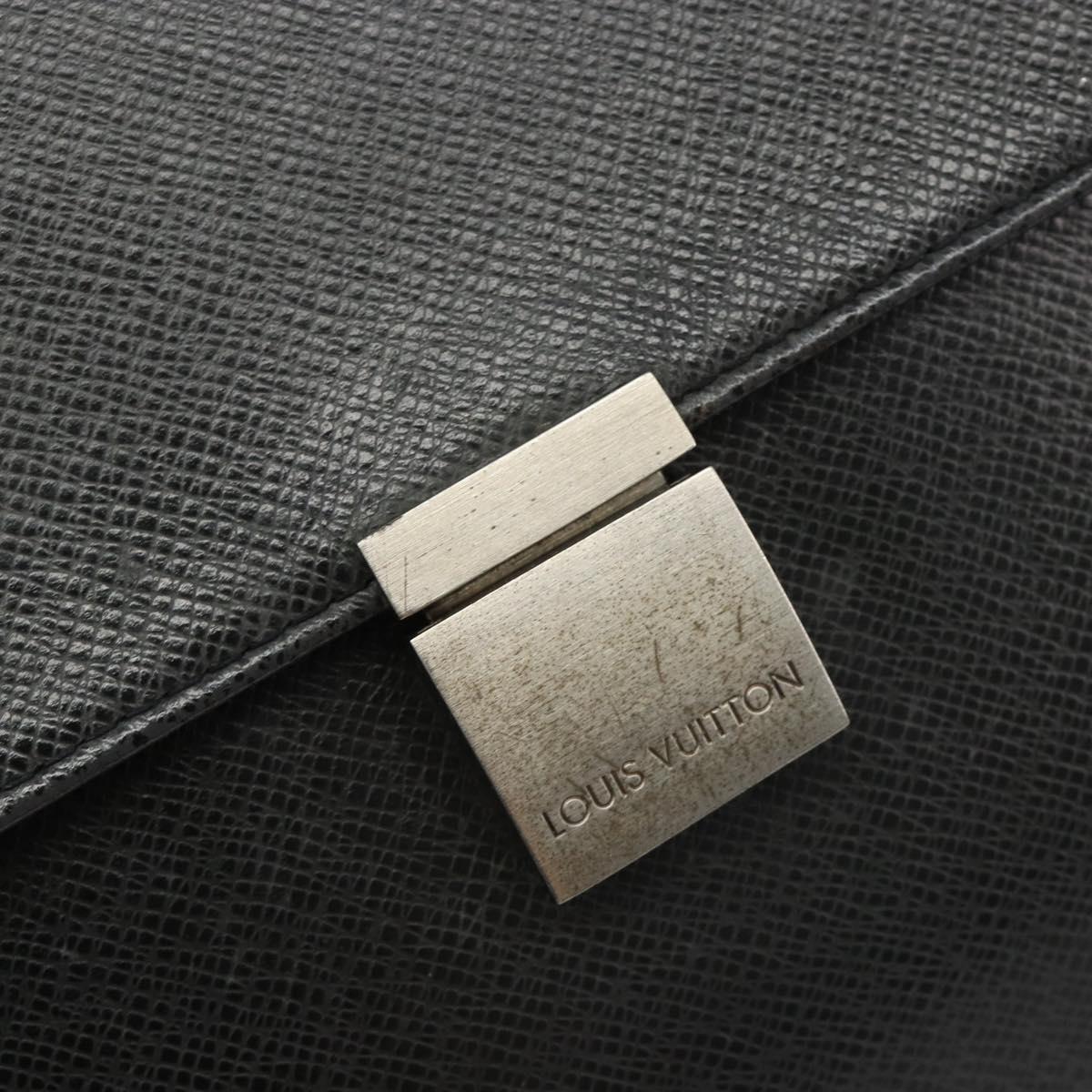 LOUIS VUITTON Taiga Selenga Clutch Bag Ardoise M30782 LV Auth 188362A
