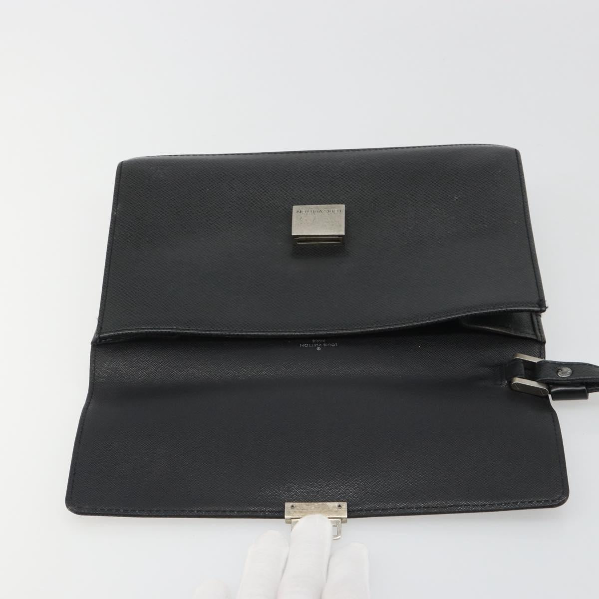 LOUIS VUITTON Taiga Selenga Clutch Bag Ardoise M30782 LV Auth 188362A