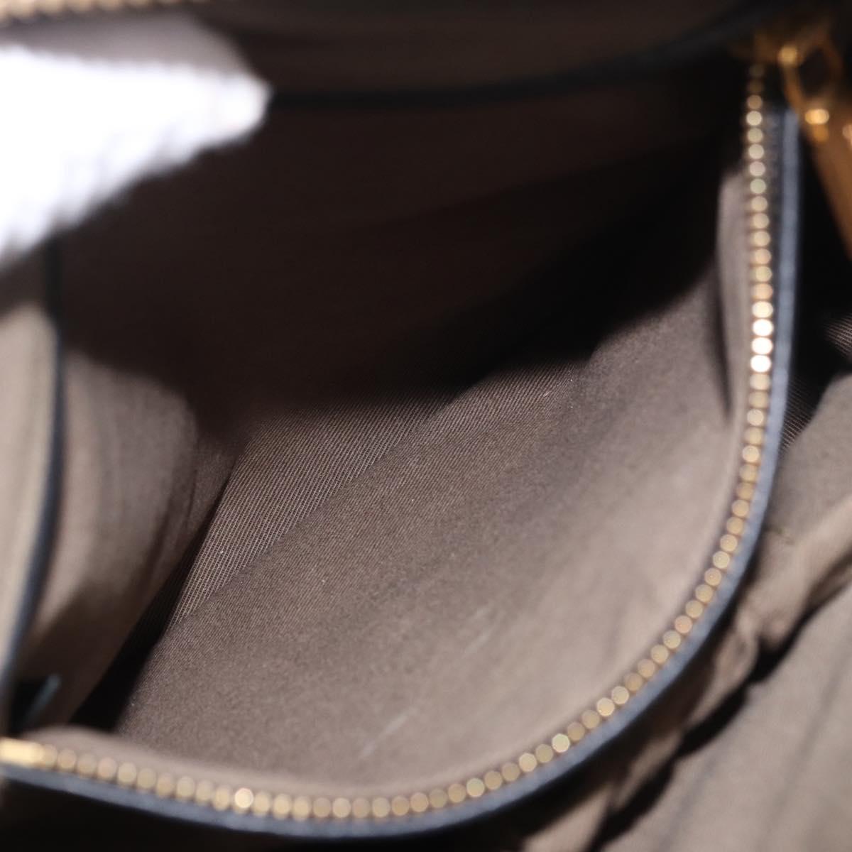 Chloe Marcie Hand Bag Leather Black Gold Auth 188366A