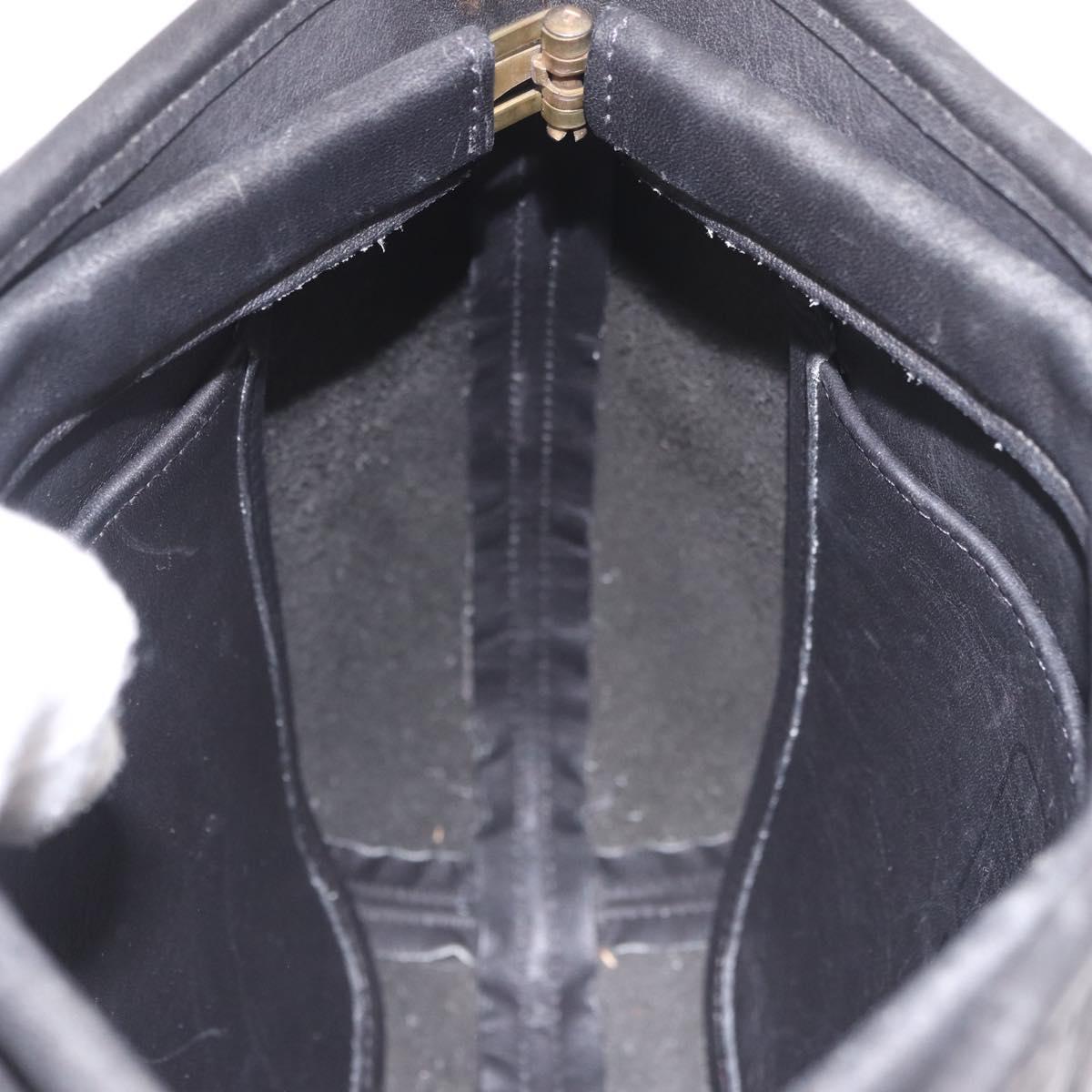 Coach Tote Bag Leather Black Gold Auth 188367