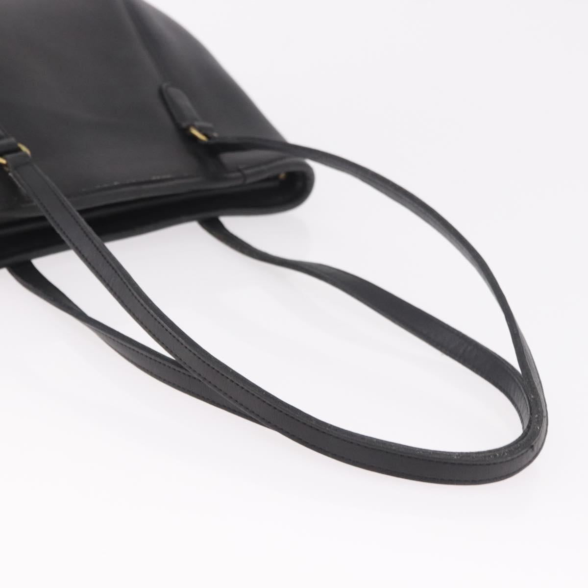 Coach Tote Bag Leather Black Gold Auth 188367
