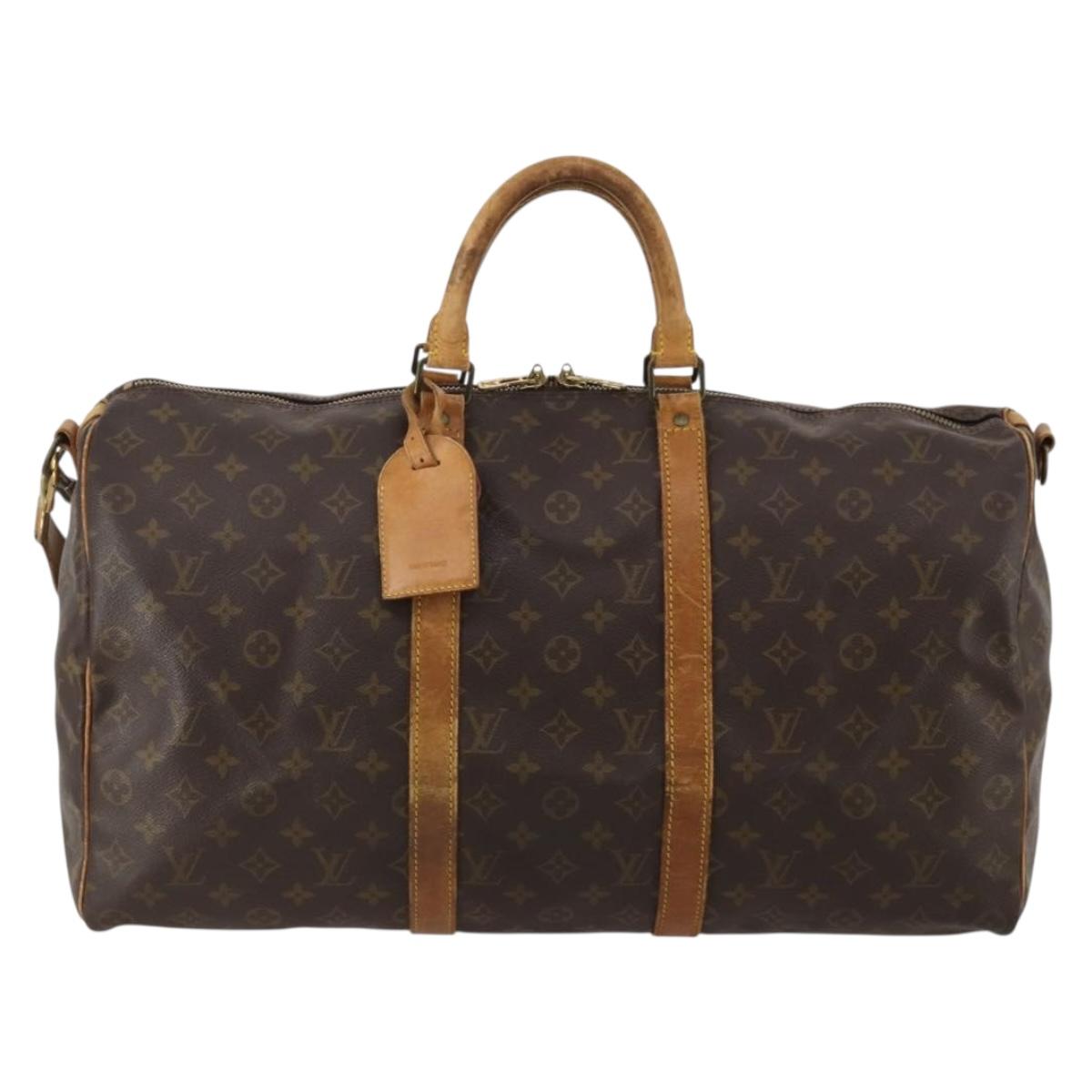 LOUIS VUITTON Monogram Keepall Bandouliere 50 Boston Bag M41416 LV Auth 188369
