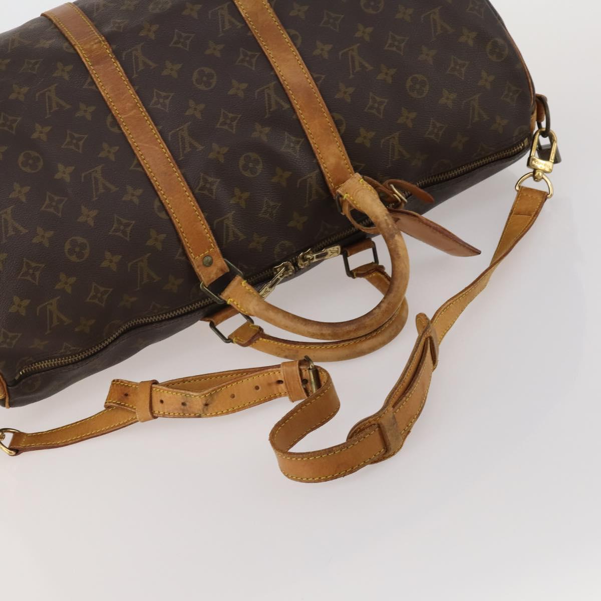 LOUIS VUITTON Monogram Keepall Bandouliere 50 Boston Bag M41416 LV Auth 188369