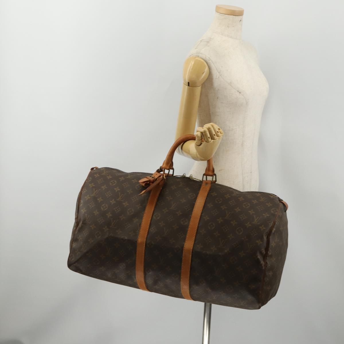 LOUIS VUITTON Monogram Keepall 55 Boston Bag M41424 LV Auth 188372A