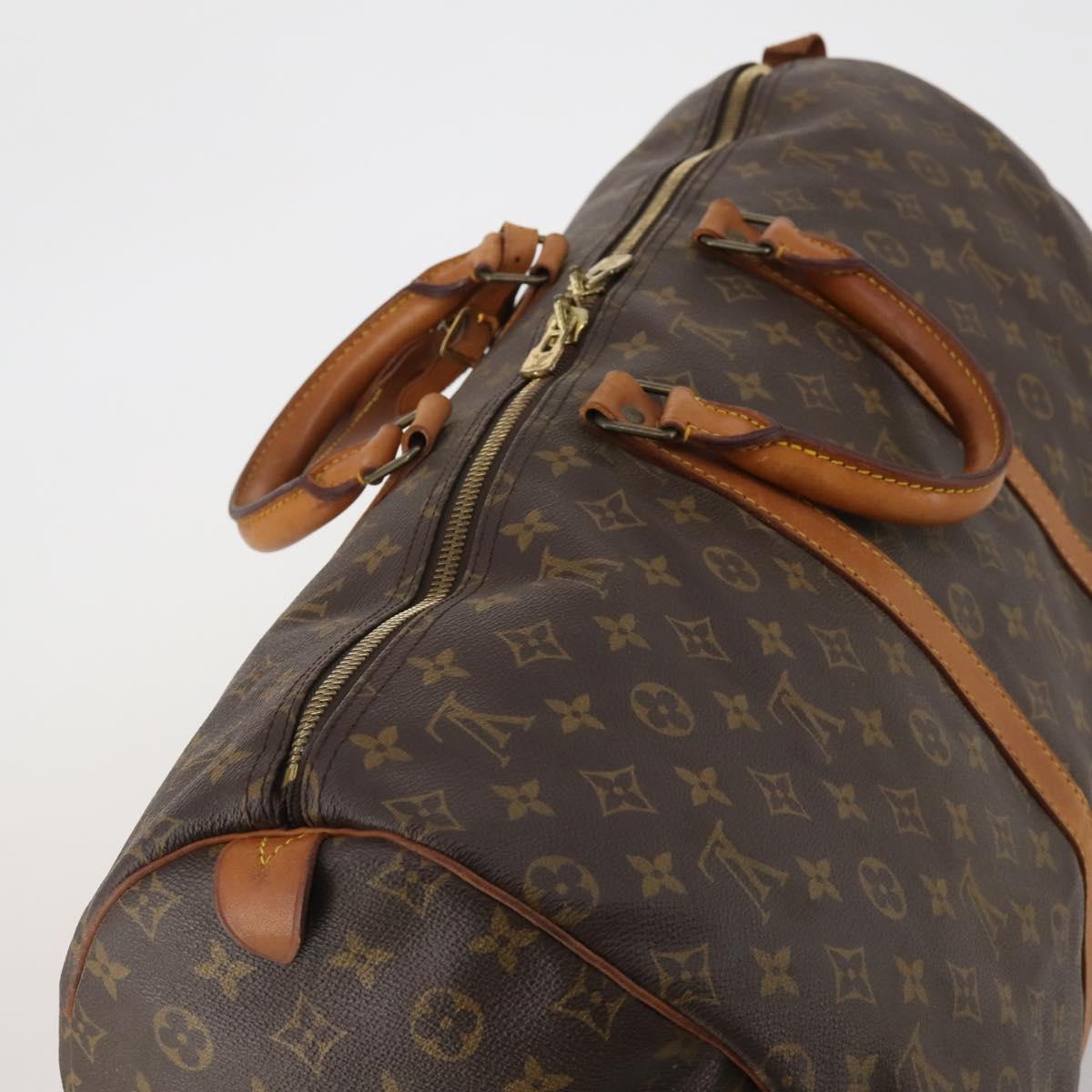 LOUIS VUITTON Monogram Keepall 55 Boston Bag M41424 LV Auth 188372A