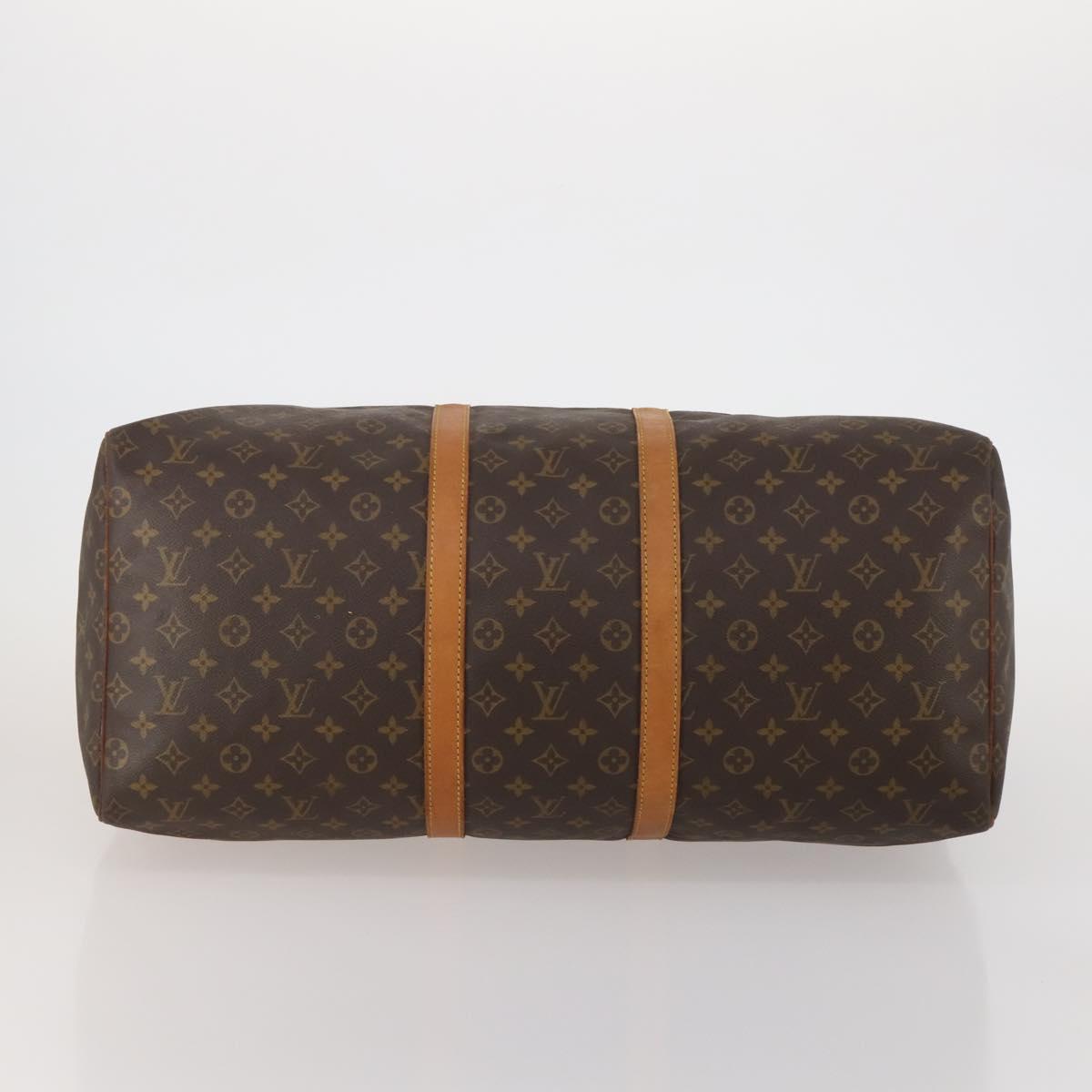 LOUIS VUITTON Monogram Keepall 55 Boston Bag M41424 LV Auth 188372A